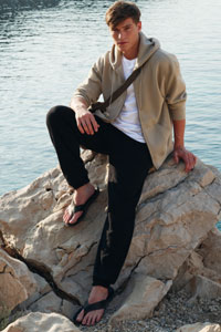 Pantaloni Felpati Con Elastico Alla Caviglia